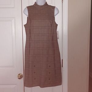 Apt. 9   black white brown plaid dress  Sz M